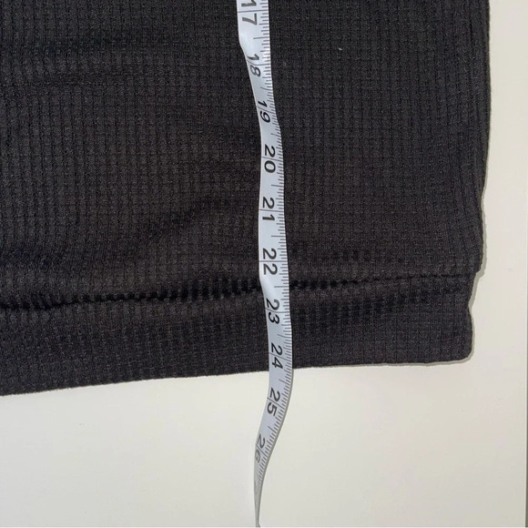 Shein Lune Black Gold Hardware Half Zip Flap Pocket Waffle Knit Top Large Women - Picture 8 of 9